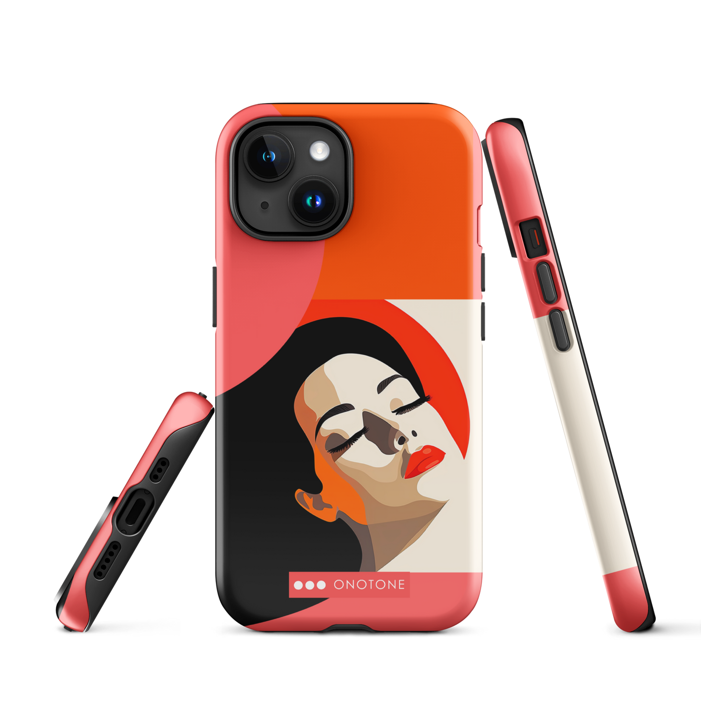 Dual Layer orange modern iPhone® Case