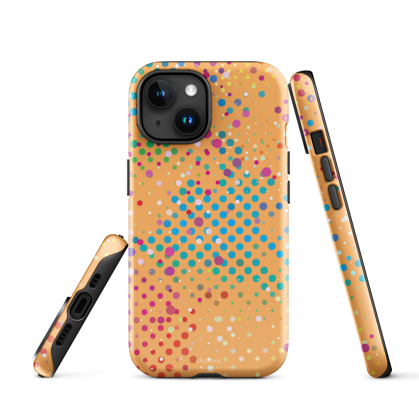 Washed-out Orange Polka Dot iPhone 15 (MagSafe) Case