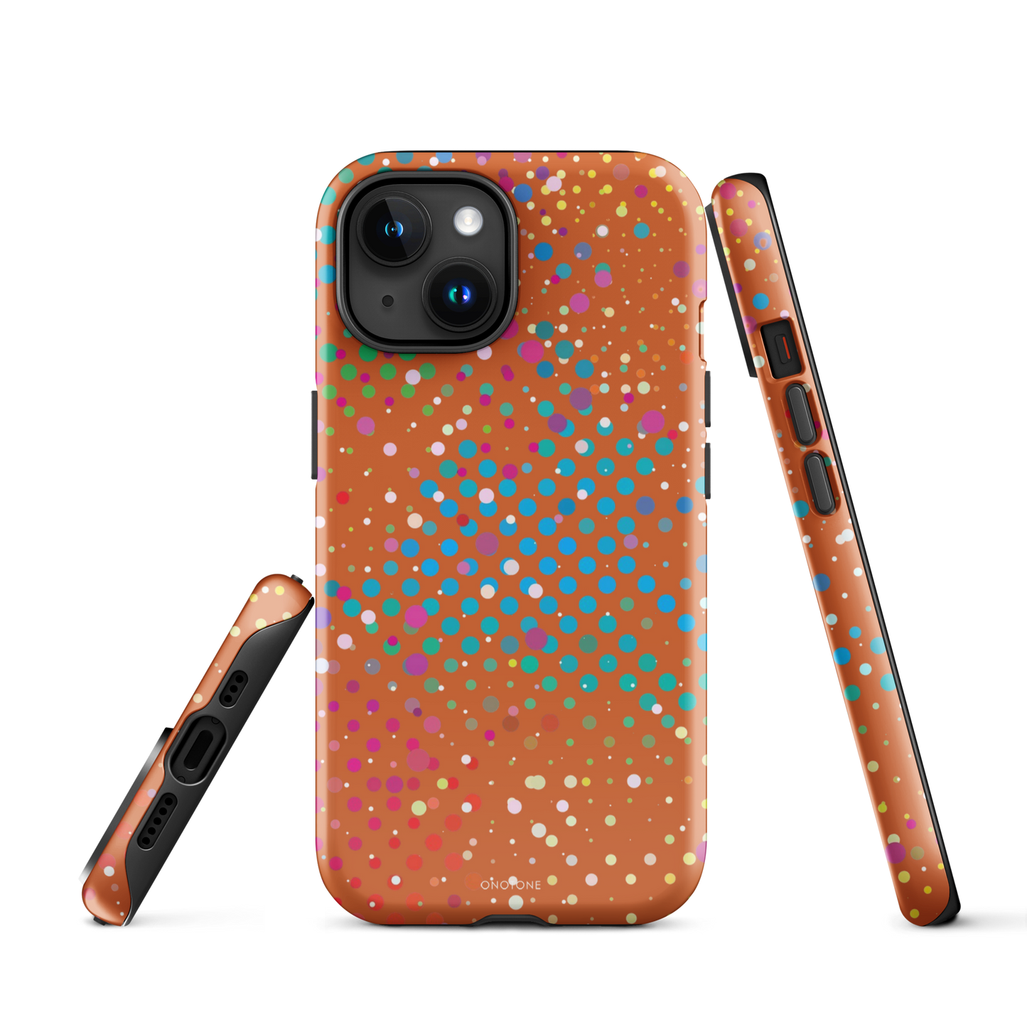 Rusty Orange Polka Dot iPhone 15 (MagSafe) Case