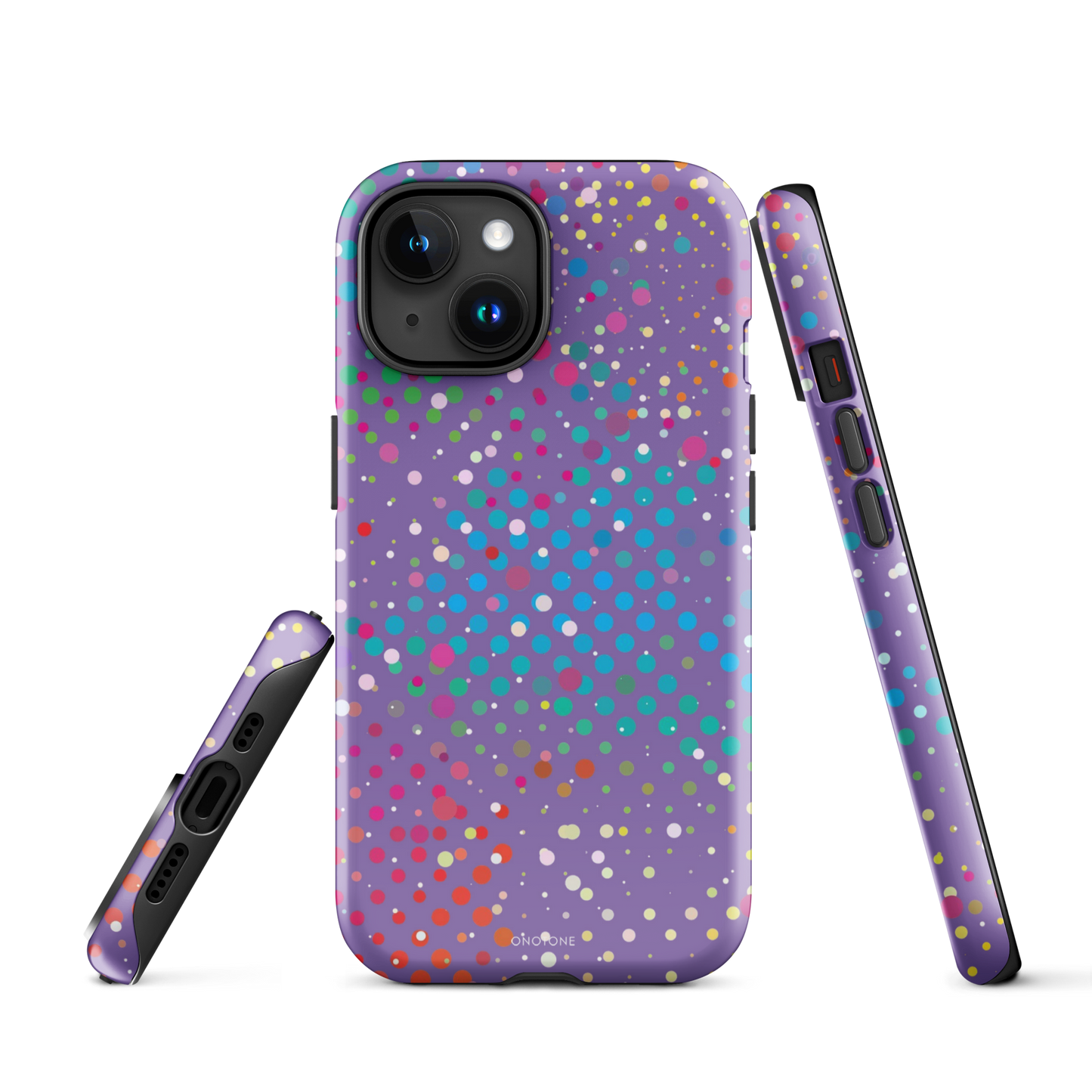 Purple Polka Dot iPhone 15 (MagSafe) Case