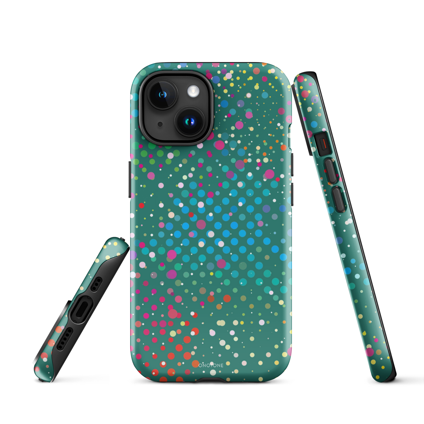 Rain Forest Green Polka Dot iPhone 15 (MagSafe) Case