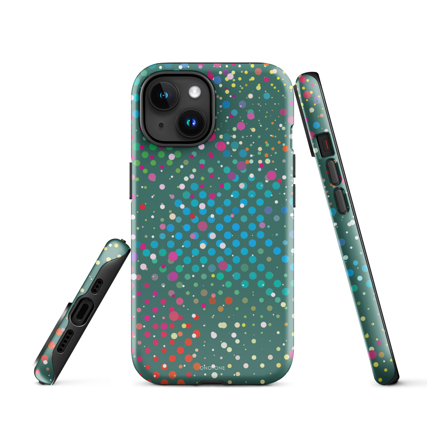 Bottle Green Polka Dot iPhone 15 (MagSafe) Case