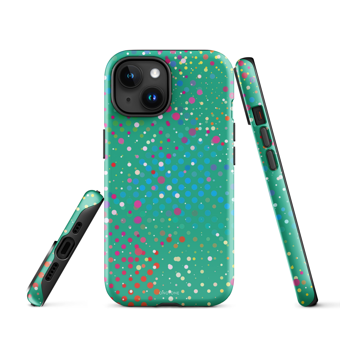 Persian Green Polka Dot iPhone 15 (MagSafe) Case