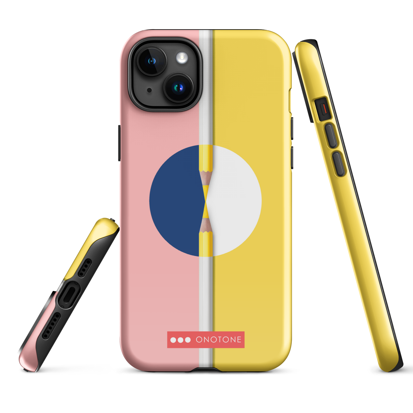 Dual Layer pink & yellow modern iPhone® Case