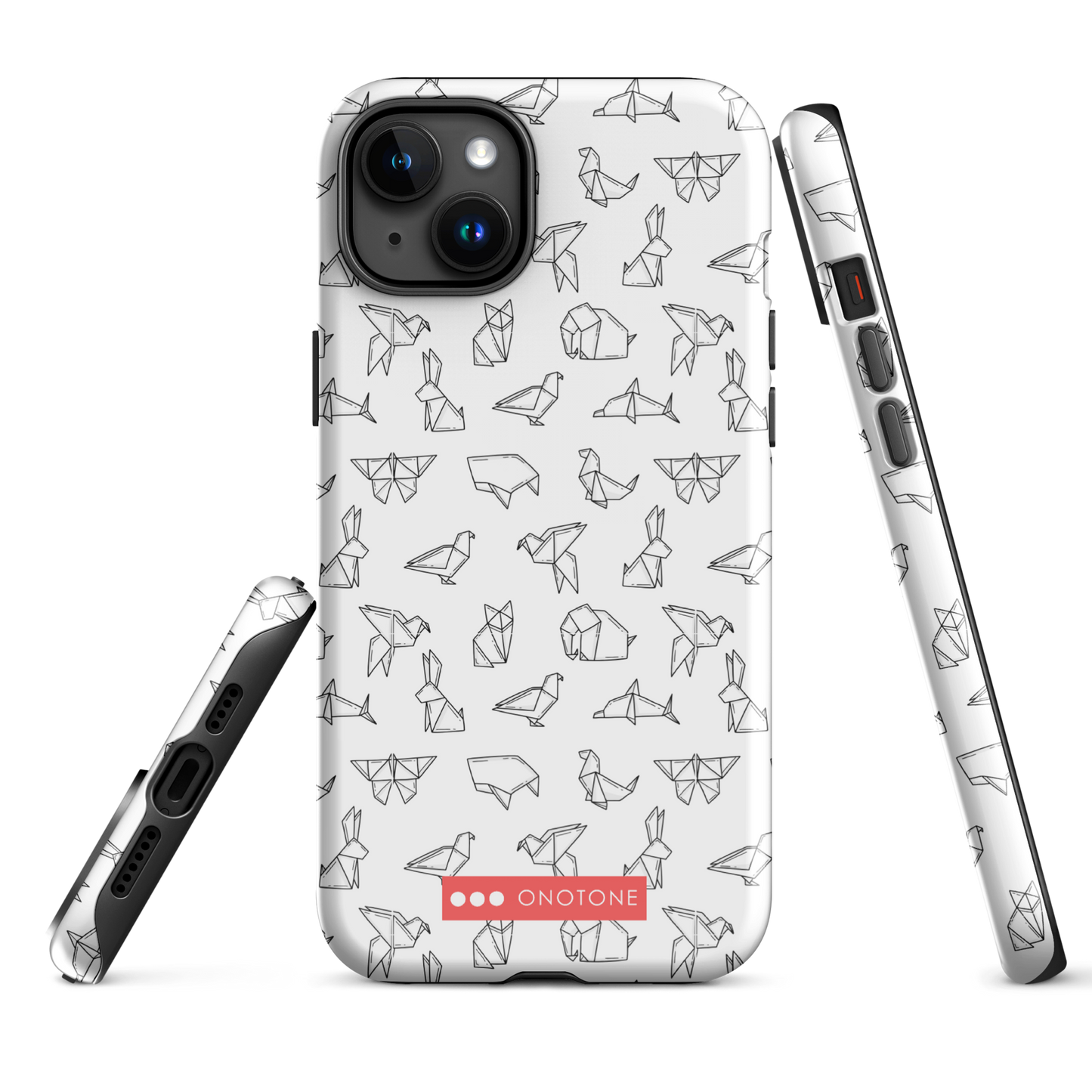 Japanese design indigo iPhone® Case with origami patterns  (IND-037)