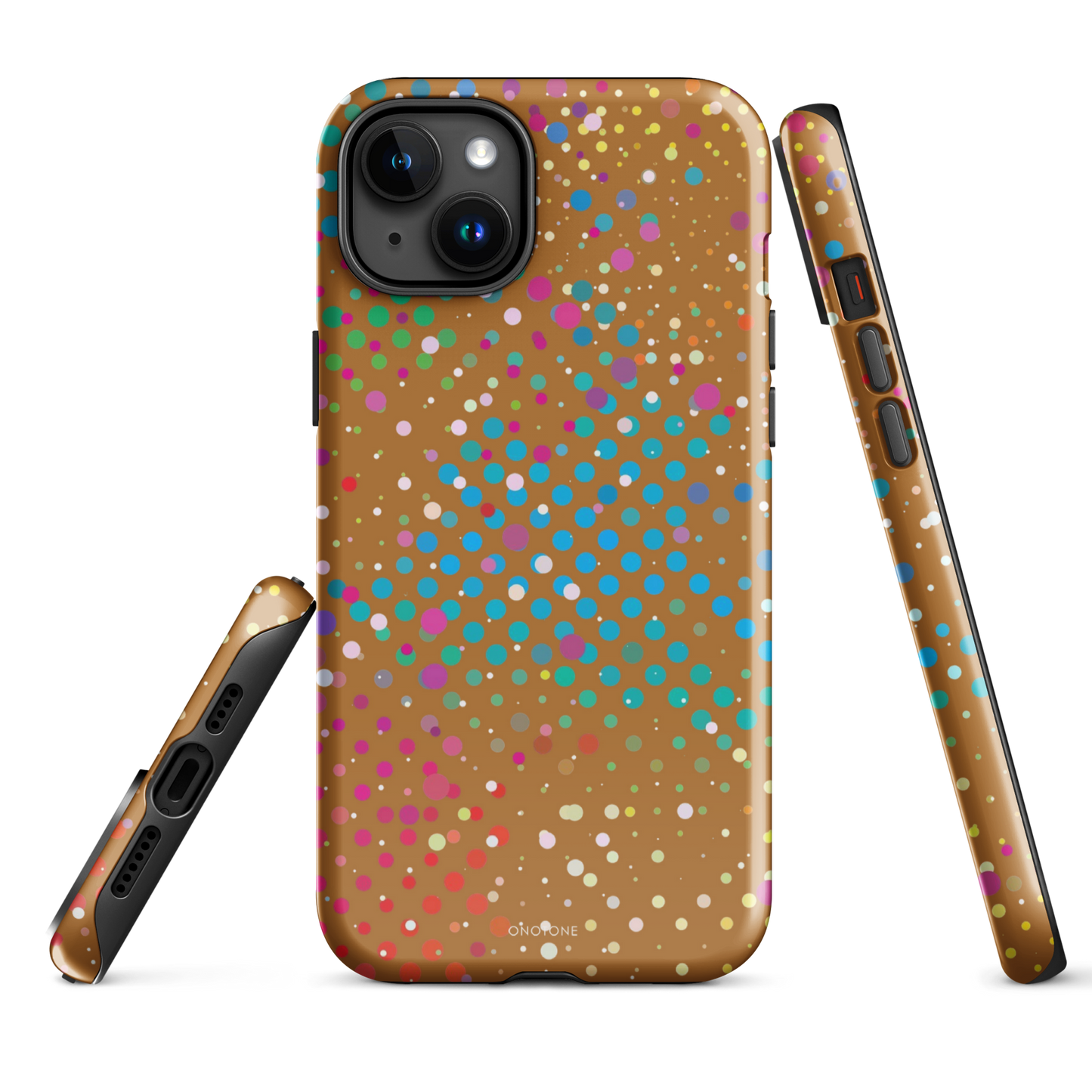 Baked Bean Brown Polka Dot iPhone 15 Plus (MagSafe) Case