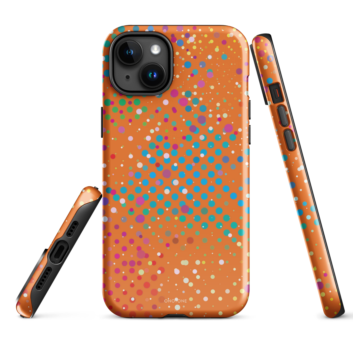 Epicurean Orange Polka Dot iPhone 15 Plus (MagSafe) Case