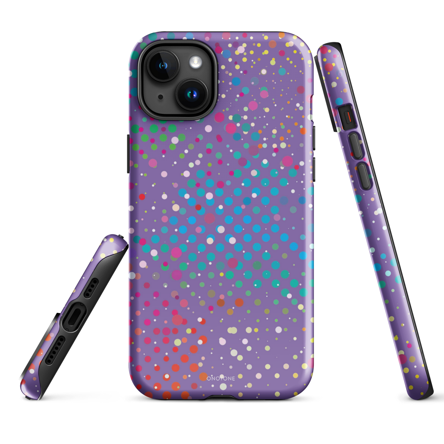 Purple Polka Dot iPhone 15 Plus (MagSafe) Case