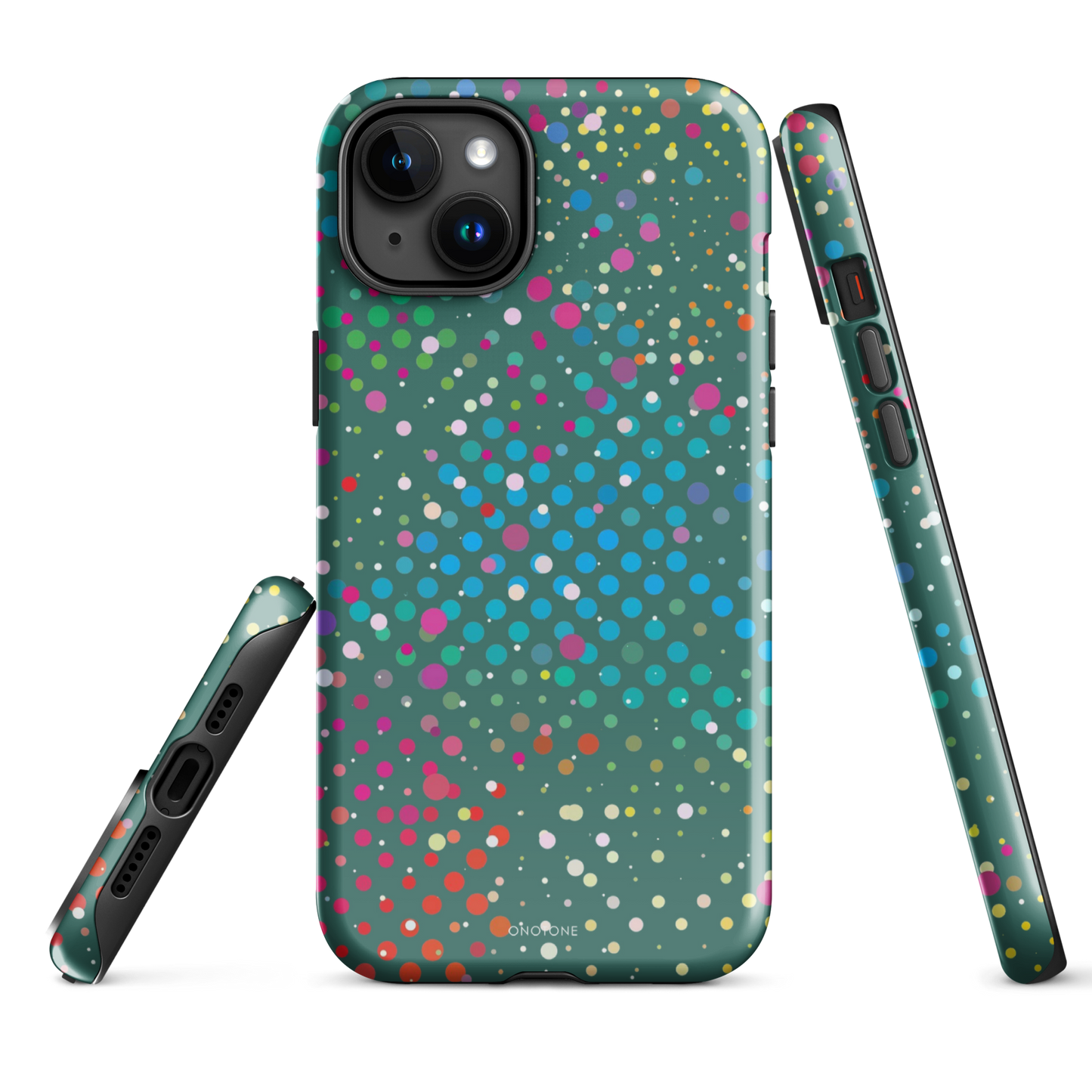 Bottle Green Polka Dot iPhone 15 Plus (MagSafe) Case