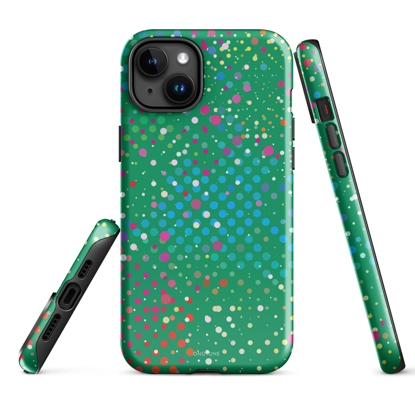 Irish Green Polka Dot iPhone 15 Plus (MagSafe) Case