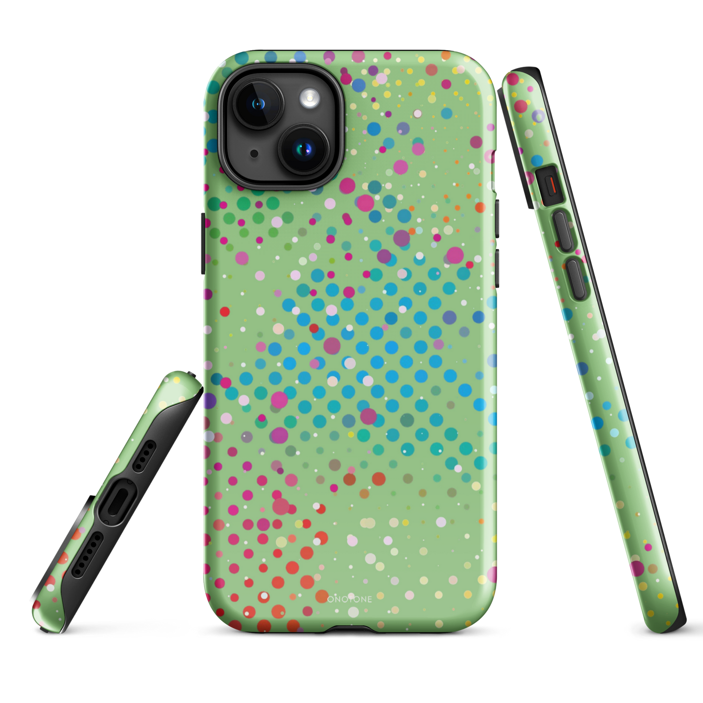 Granny Smith Apple Polka Dot iPhone 15 Plus (MagSafe) Case