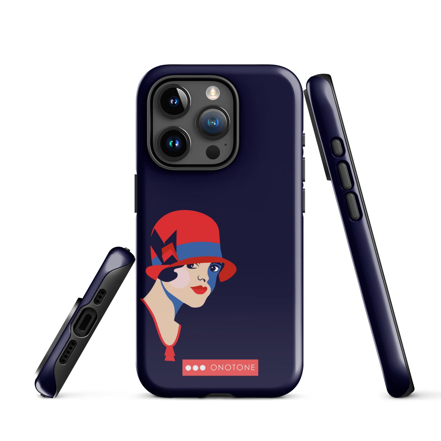 Dual Layer dark blue modern iPhone® Case
