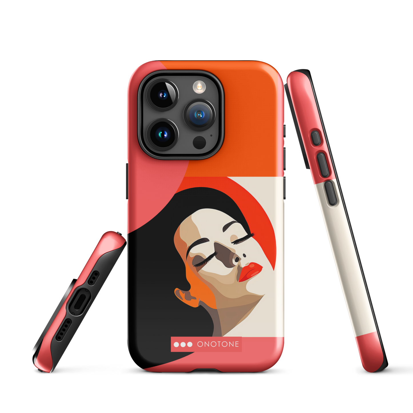 Dual Layer orange modern iPhone® Case