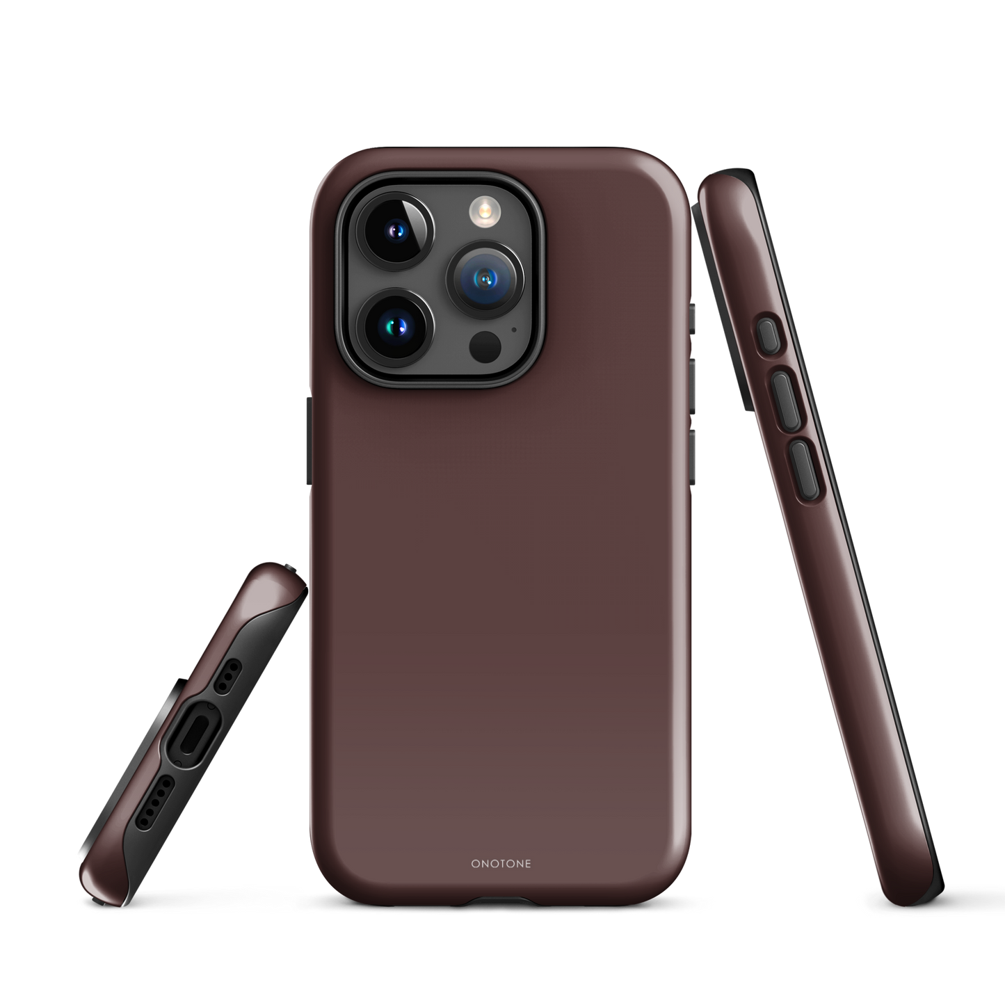 GRAY MINIMALIST IPHONE® CASE - PANTONE® BITTER CHOCOLATE