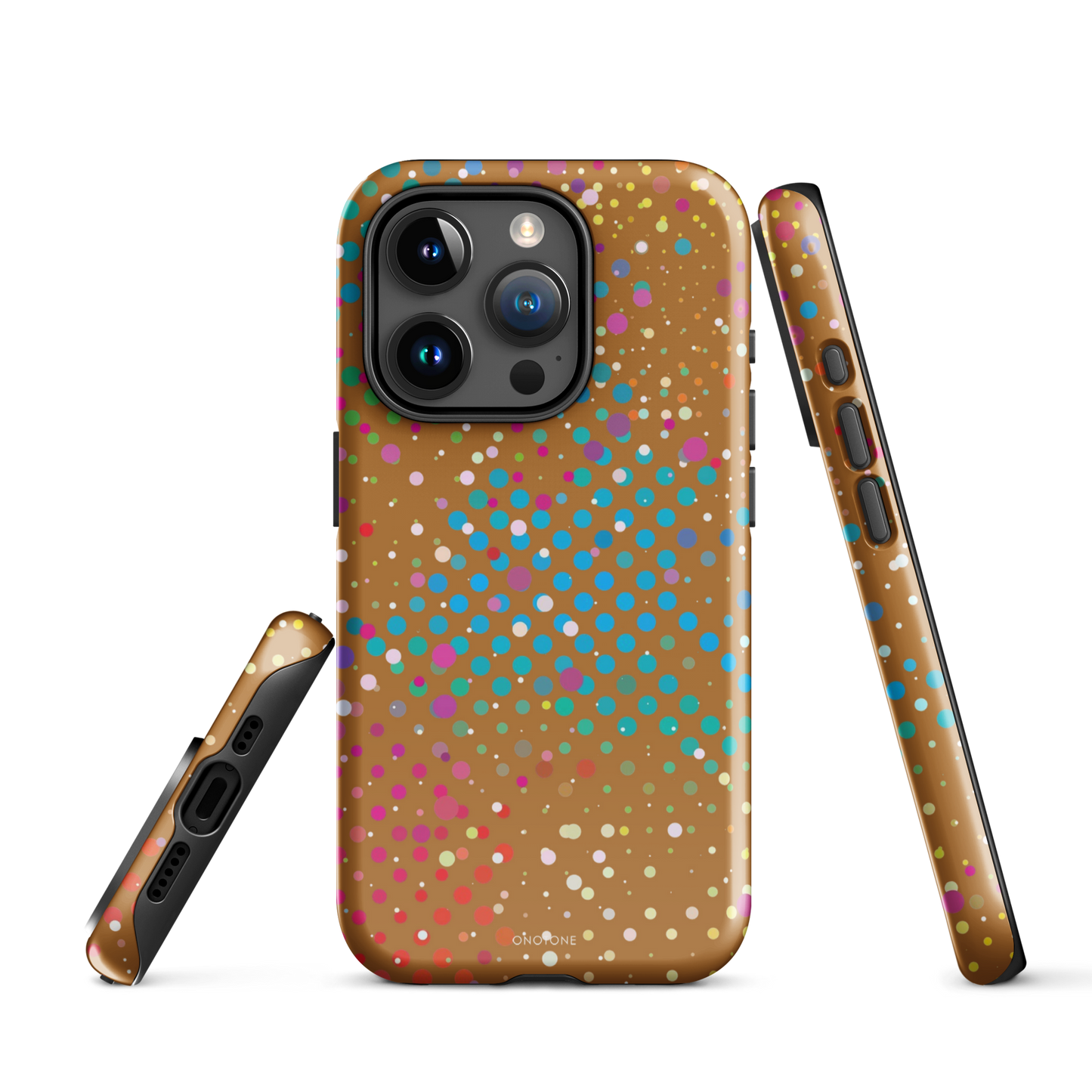 Baked Bean Brown Polka Dot iPhone 15 Pro (MagSafe) Case
