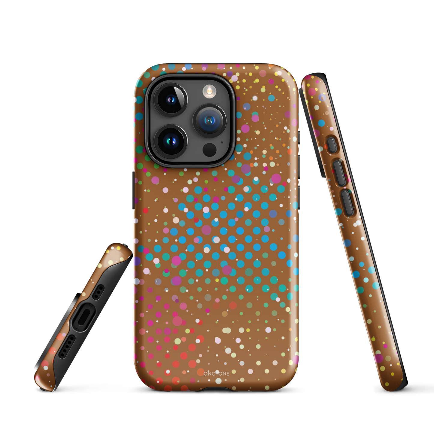 Cinnamon Brown Polka Dot iPhone 15 Pro (MagSafe) Case