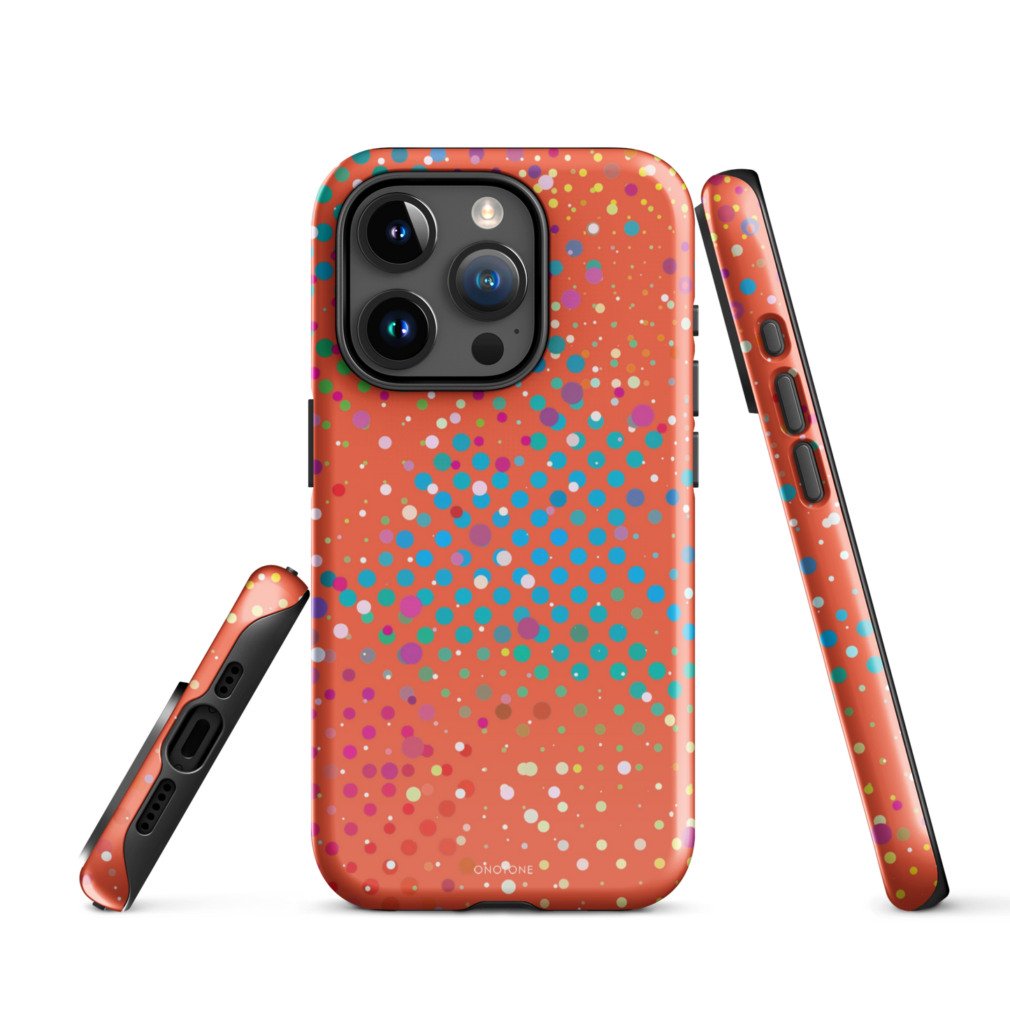 Vivid Crimson Polka Dot iPhone 15 Pro (MagSafe) Case