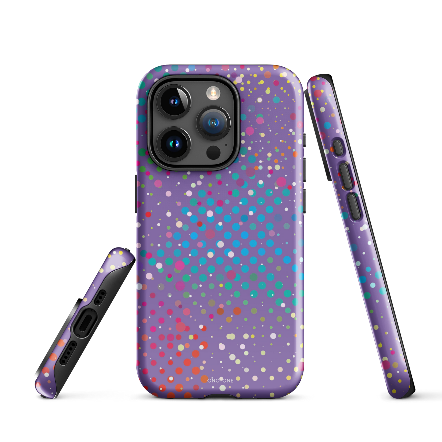 Purple Polka Dot iPhone 15 Pro (MagSafe) Case