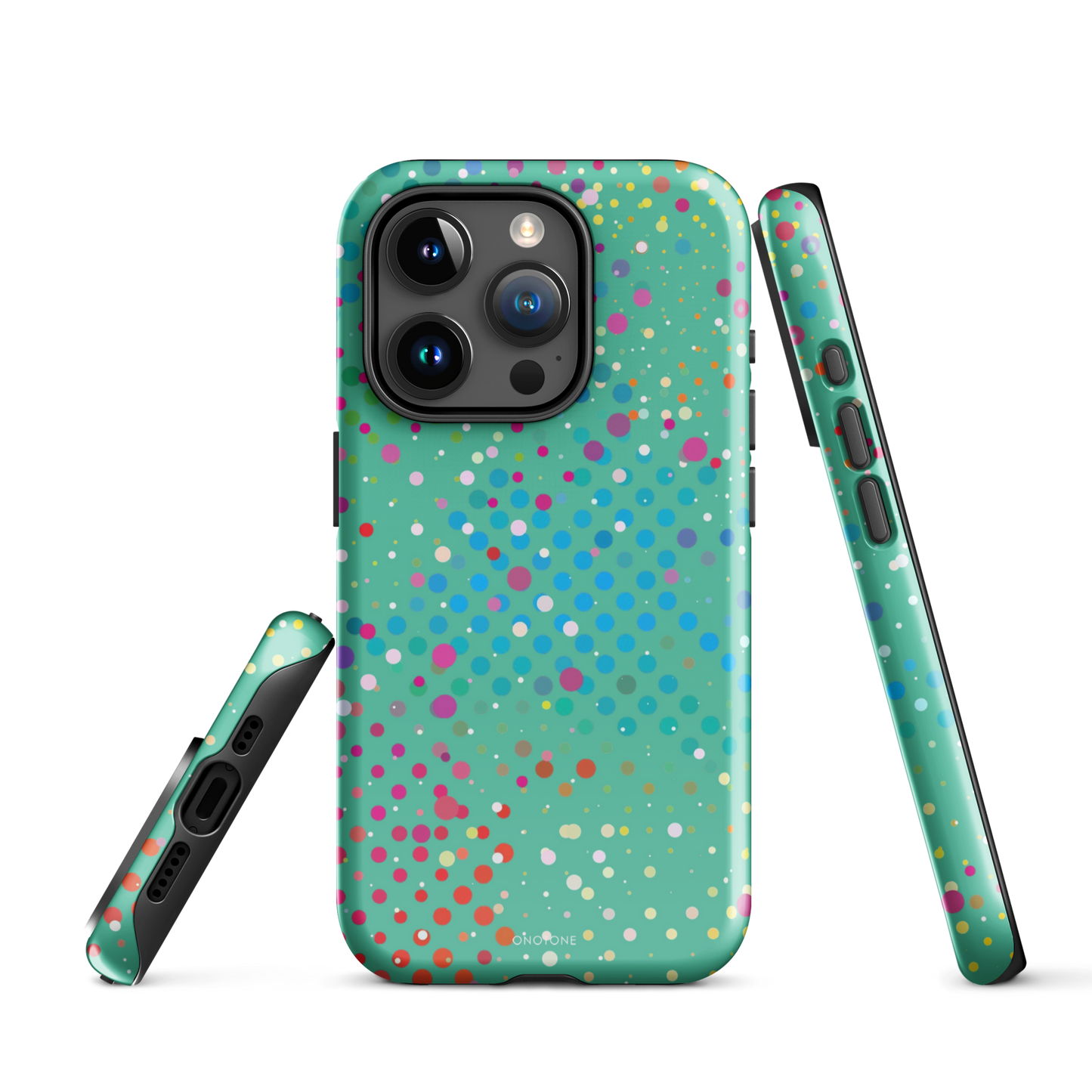 Pearl Aqua Polka Dot iPhone 15 Pro (MagSafe) Case
