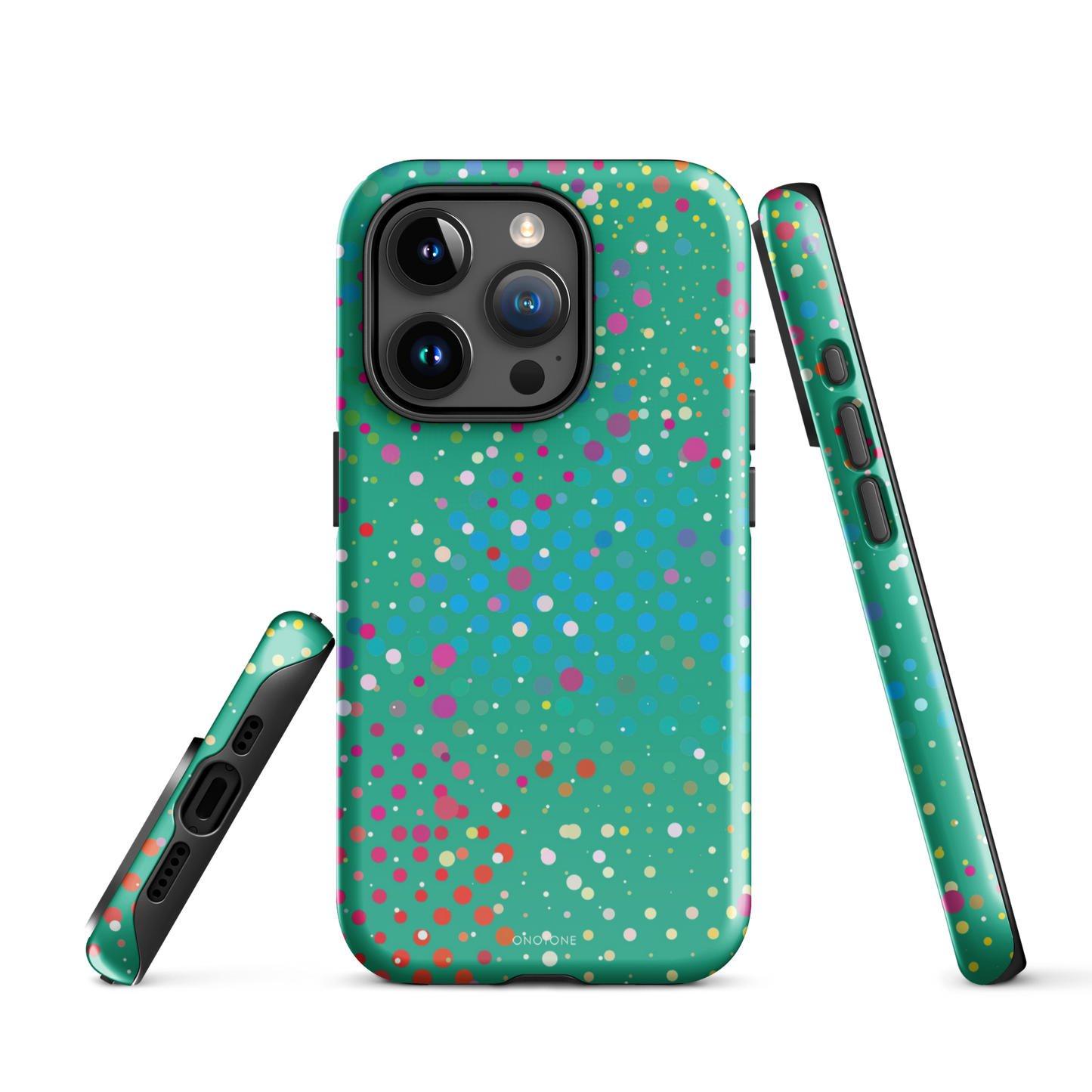 Persian Green Polka Dot iPhone 15 Pro (MagSafe) Case