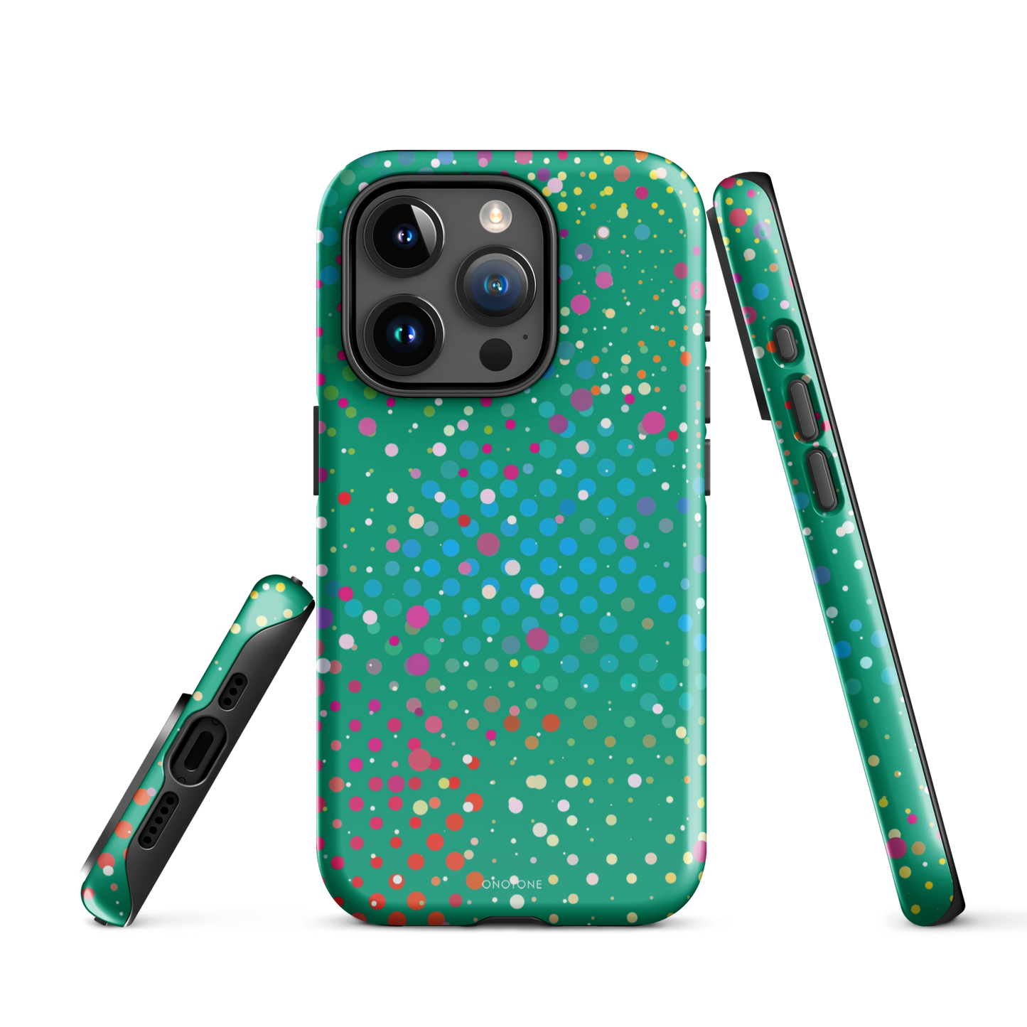 Spanish Green Polka Dot iPhone 15 Pro (MagSafe) Case