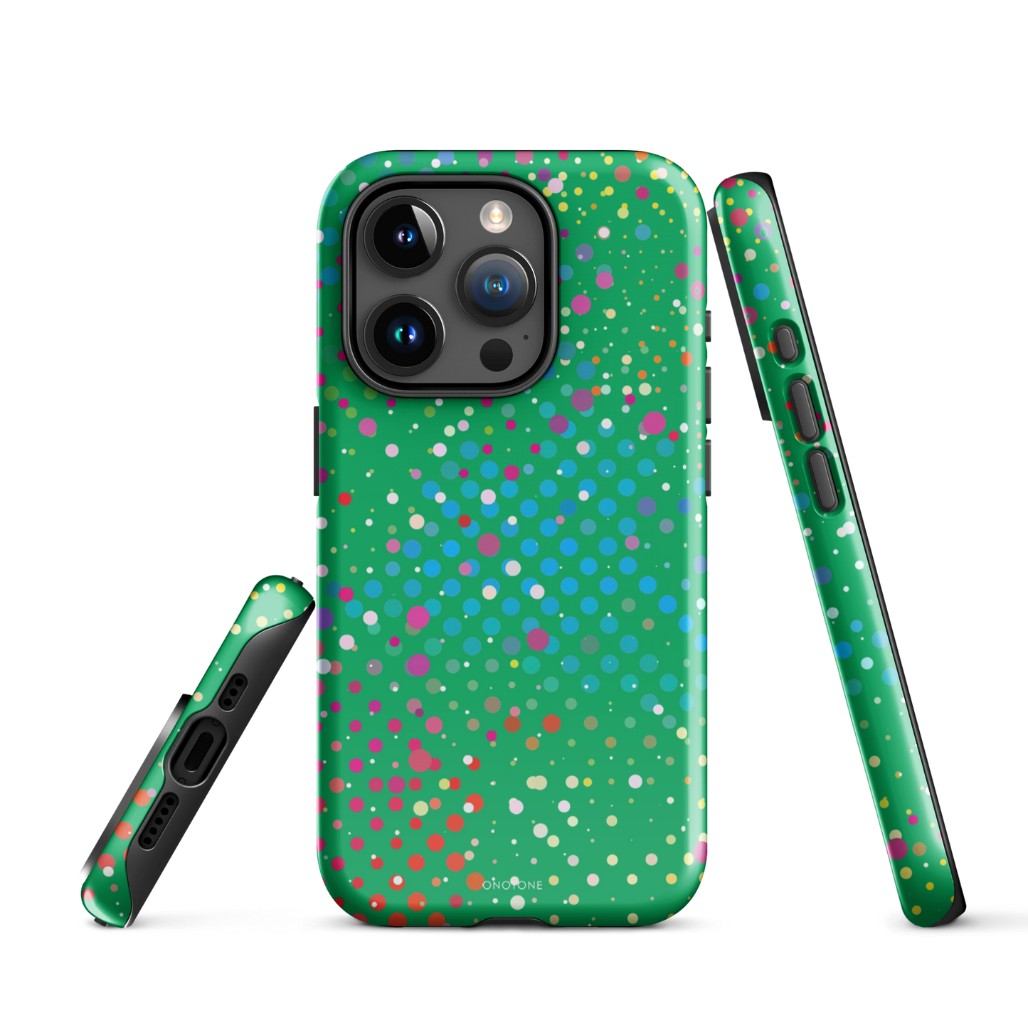 Shamrock Green Polka Dot iPhone 15 Pro (MagSafe) Case