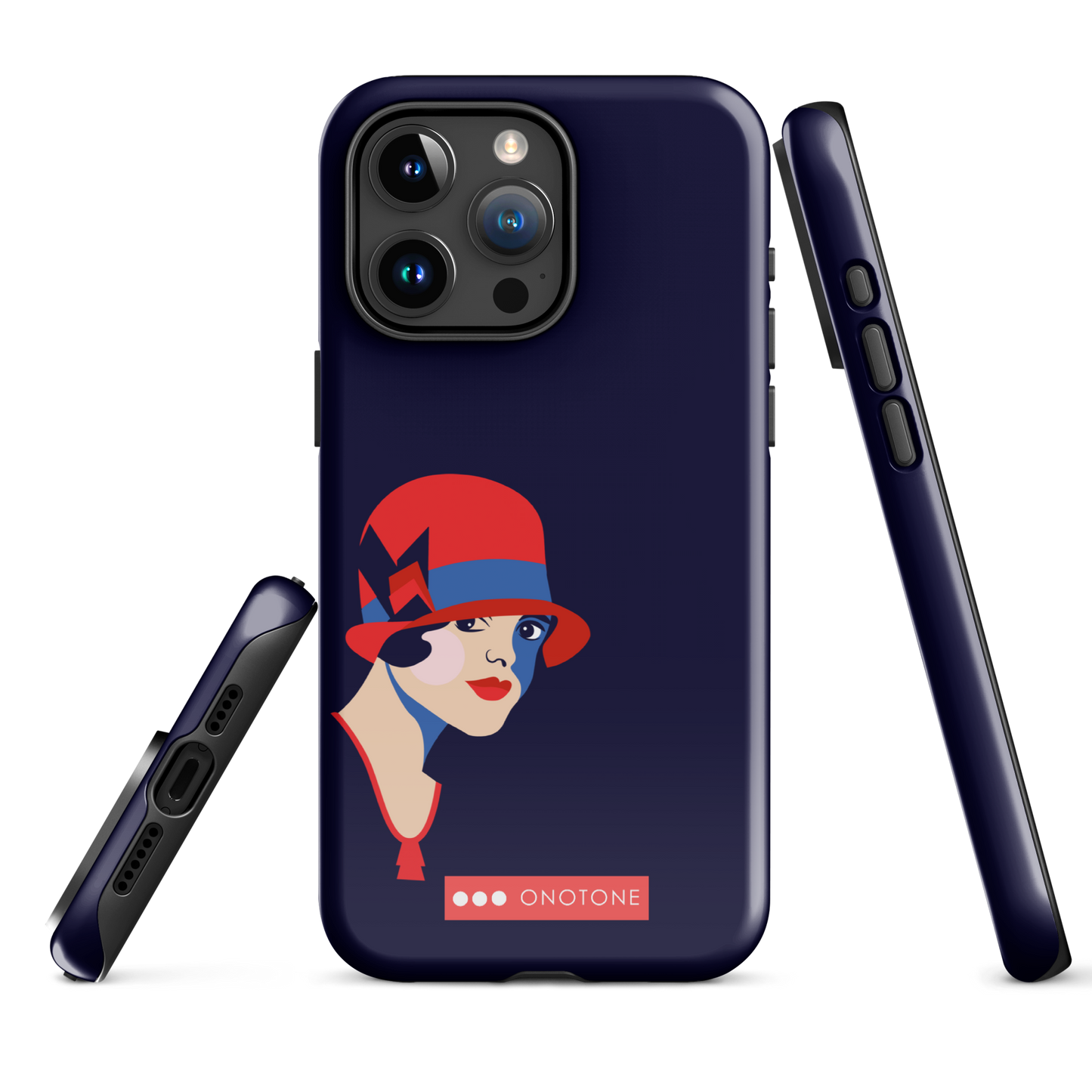Dual Layer dark blue modern iPhone® Case