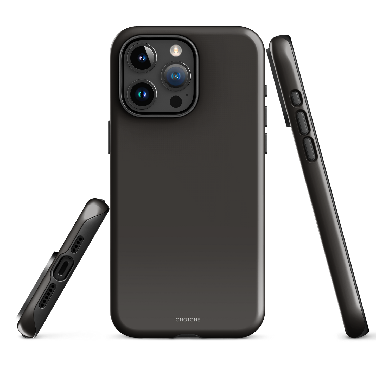 Black minimalist iPhone case with Pantone black finish