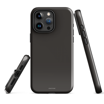 Black minimalist iPhone case with Pantone black finish