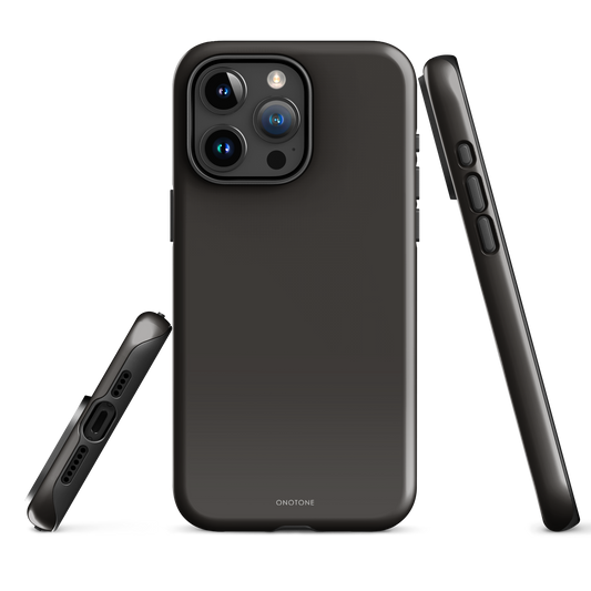 Black minimalist iPhone case with Pantone black finish
