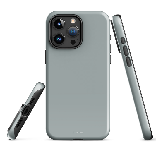 Gray minimalist iPhone case - Pantone 442 2, back and side view