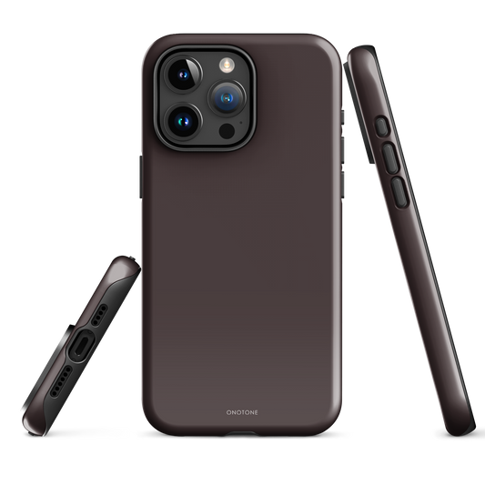 TAUPE BROWN MINIMALIST IPHONE® CASE - PANTONE® CHOCOLATE PLUM