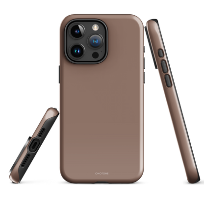 Beige minimalist iPhone case in Pantone Chocolate Malt