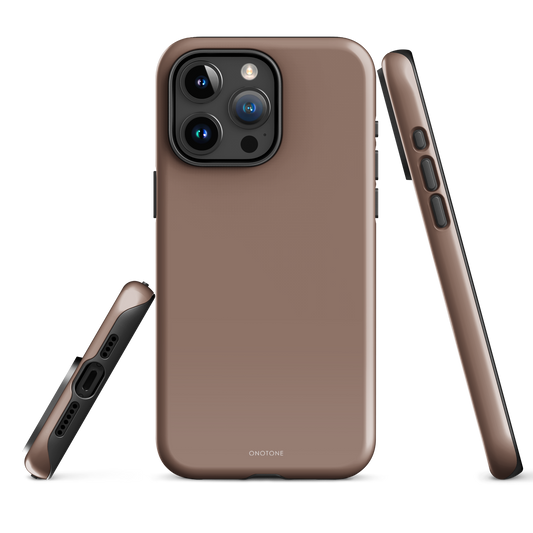 Beige minimalist iPhone case in Pantone Chocolate Malt