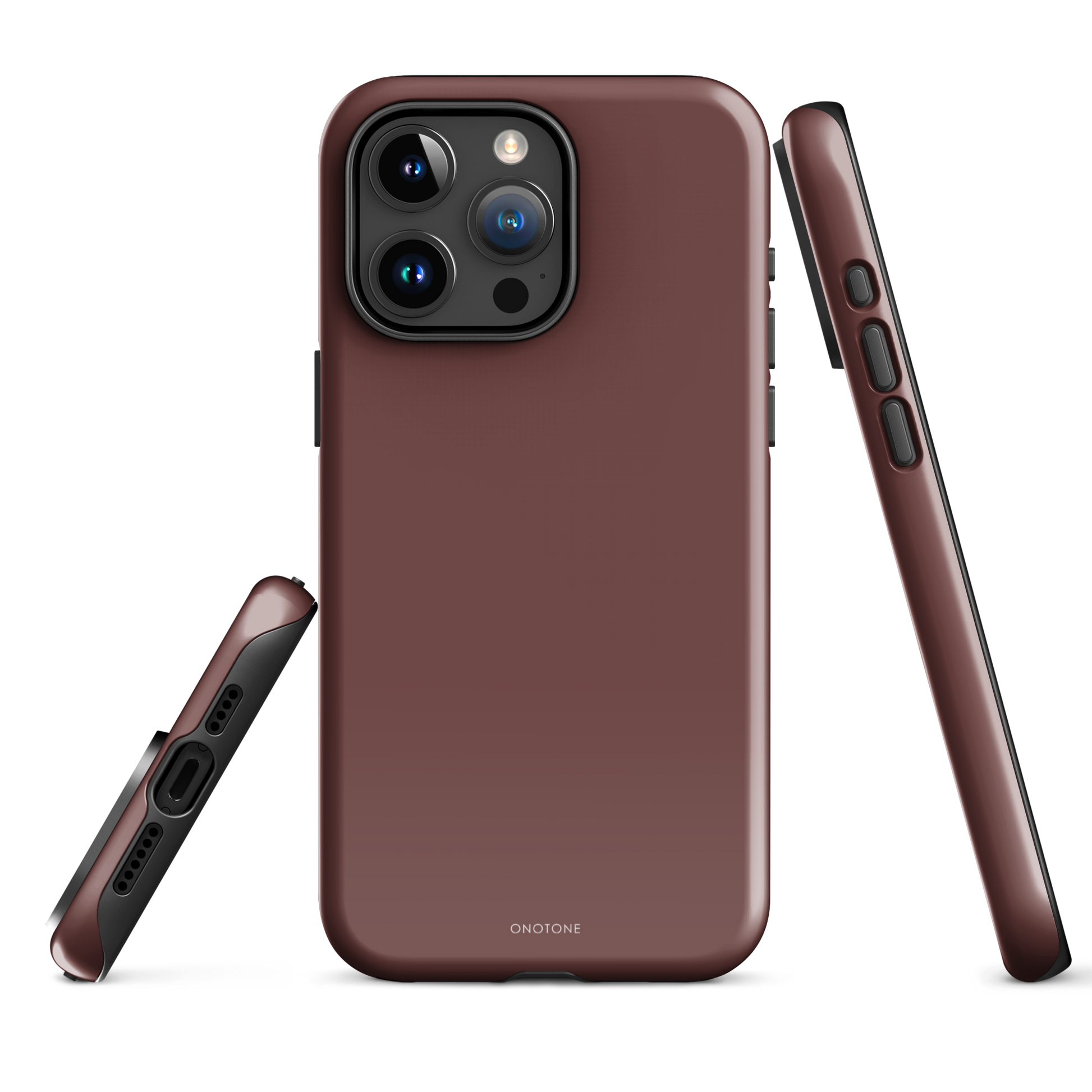 Dark brown minimalist iPhone case - Pantone Hot Chocolate