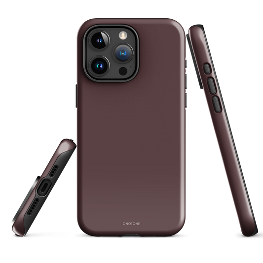 Brown minimalist iPhone case in Pantone Decadent Chocolate