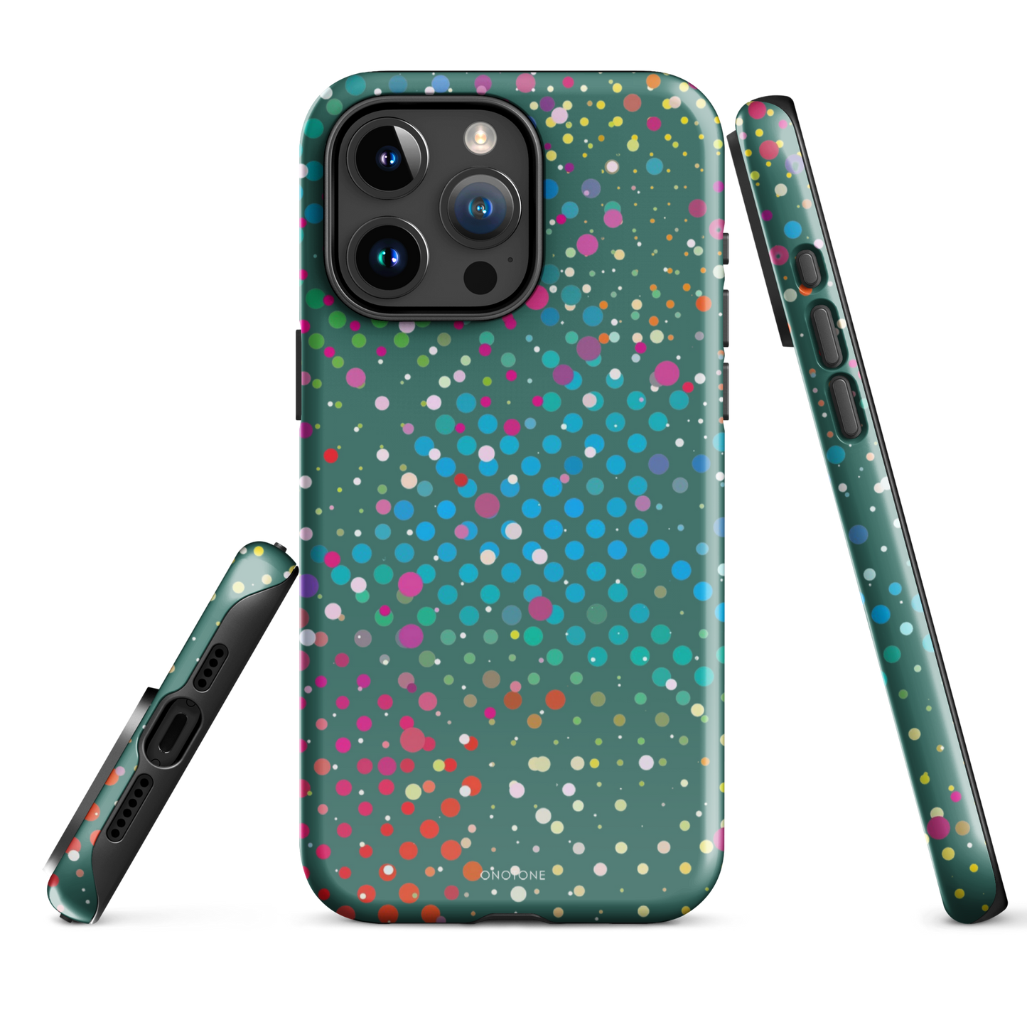 Bottle Green Polka Dot iPhone 15 Pro Max (MagSafe) Case