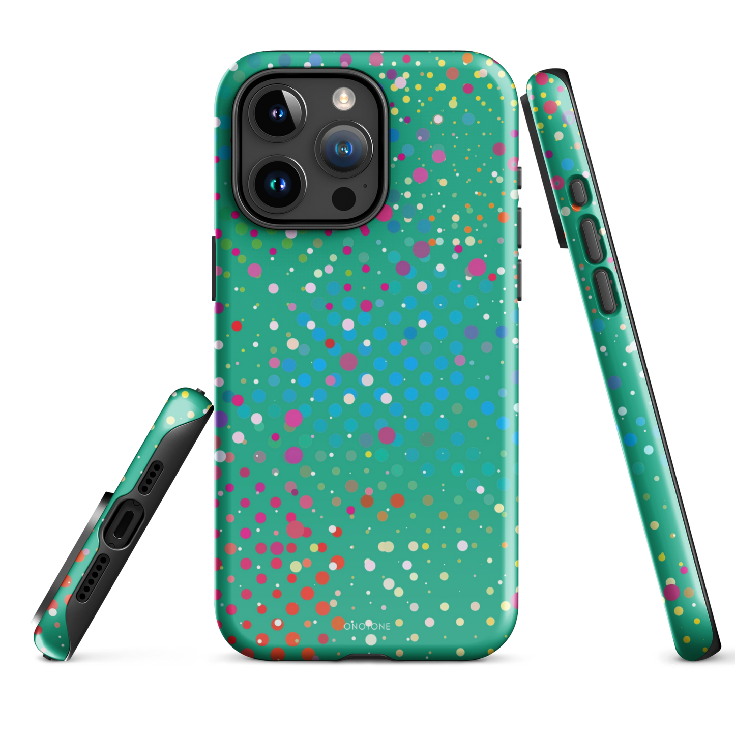 Persian Green Polka Dot iPhone 15 Pro Max (MagSafe) Case