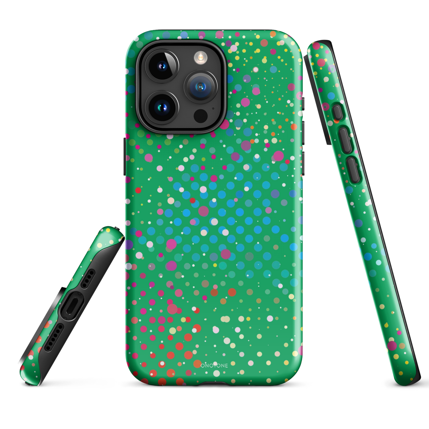 Shamrock Green Polka Dot iPhone 15 Pro Max (MagSafe) Case