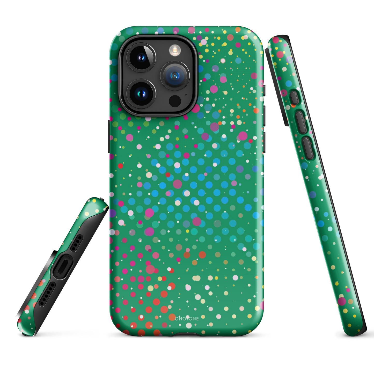 Irish Green Polka Dot iPhone 15 Pro Max (MagSafe) Case