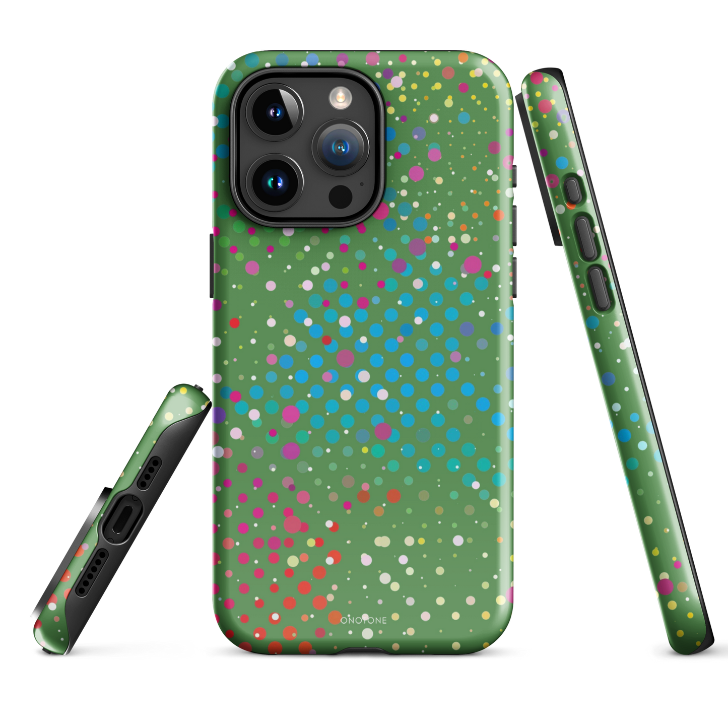 Grass Green Polka Dot iPhone 15 Pro Max (MagSafe) Case