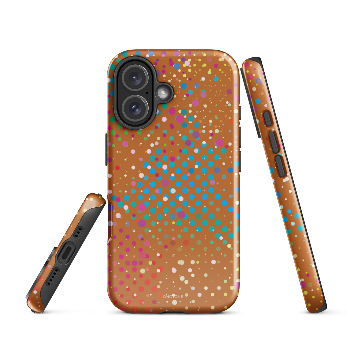Brown-Orange Polka Dot iPhone 16 (MagSafe) Case
