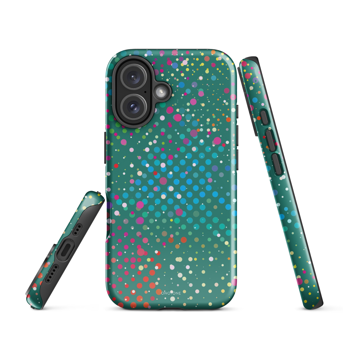 Rain Forest Green Polka Dot iPhone 16 (MagSafe) Case