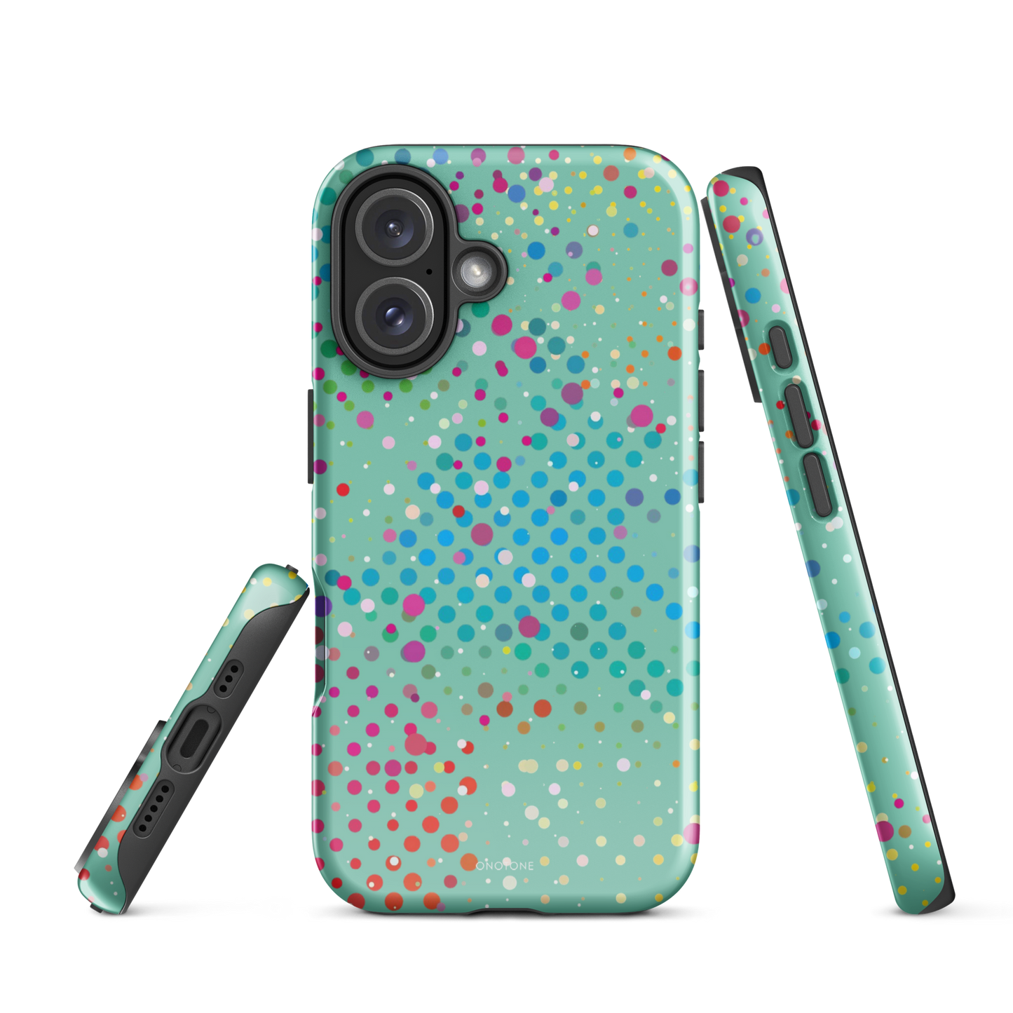 Middle Blue Green Polka Dot iPhone 16 (MagSafe) Case