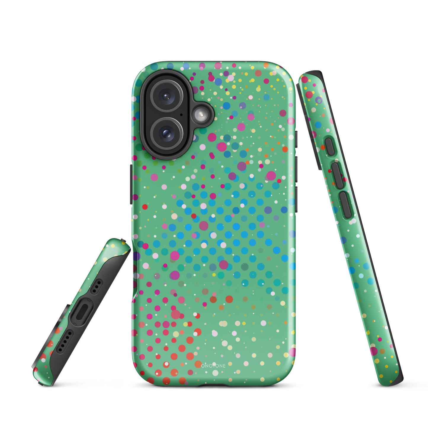 Medium Aquamarine Polka Dot iPhone 16 (MagSafe) Case