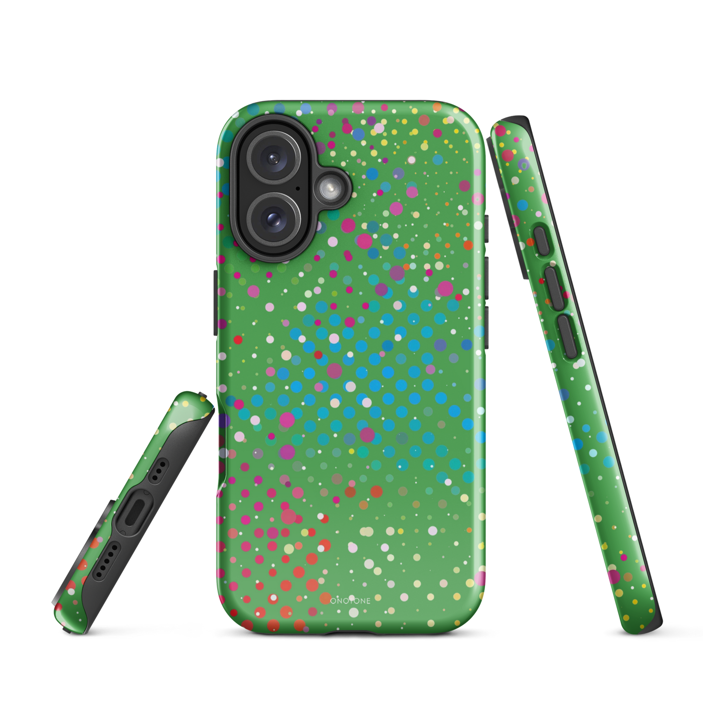 Dark Pastel Green Polka Dot iPhone 16 (MagSafe) Case
