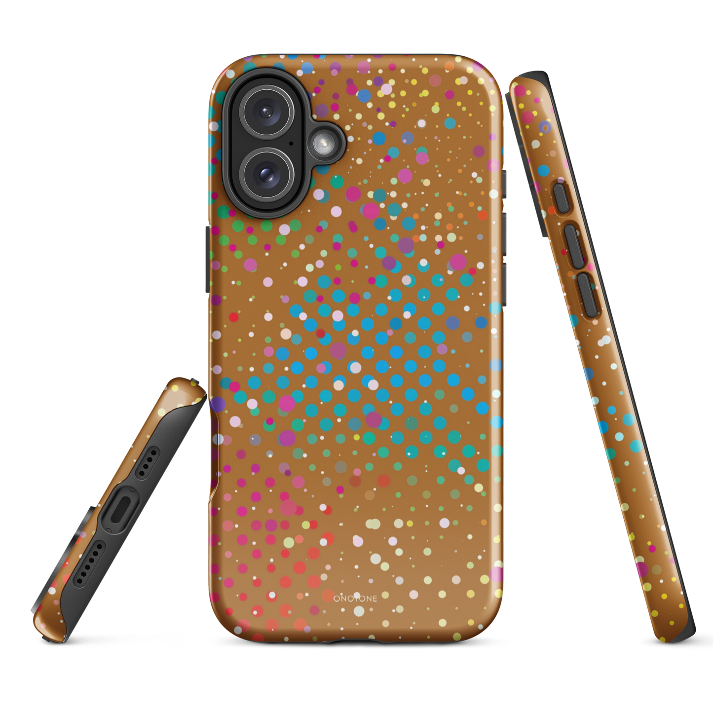Baked Bean Brown Polka Dot iPhone 16 Plus (MagSafe) Case