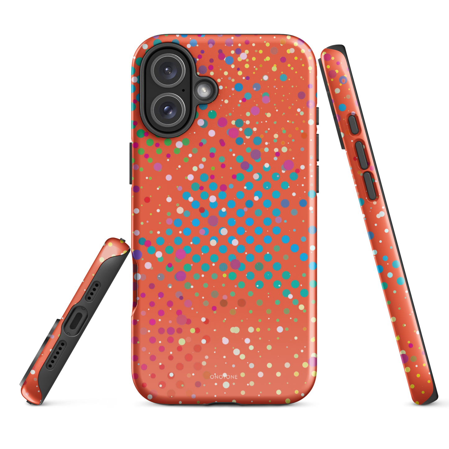 Vivid Crimson Polka Dot iPhone 16 Plus (MagSafe) Case