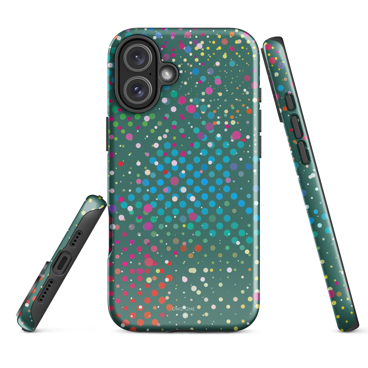 Bottle Green Polka Dot iPhone 16 Plus (MagSafe) Case