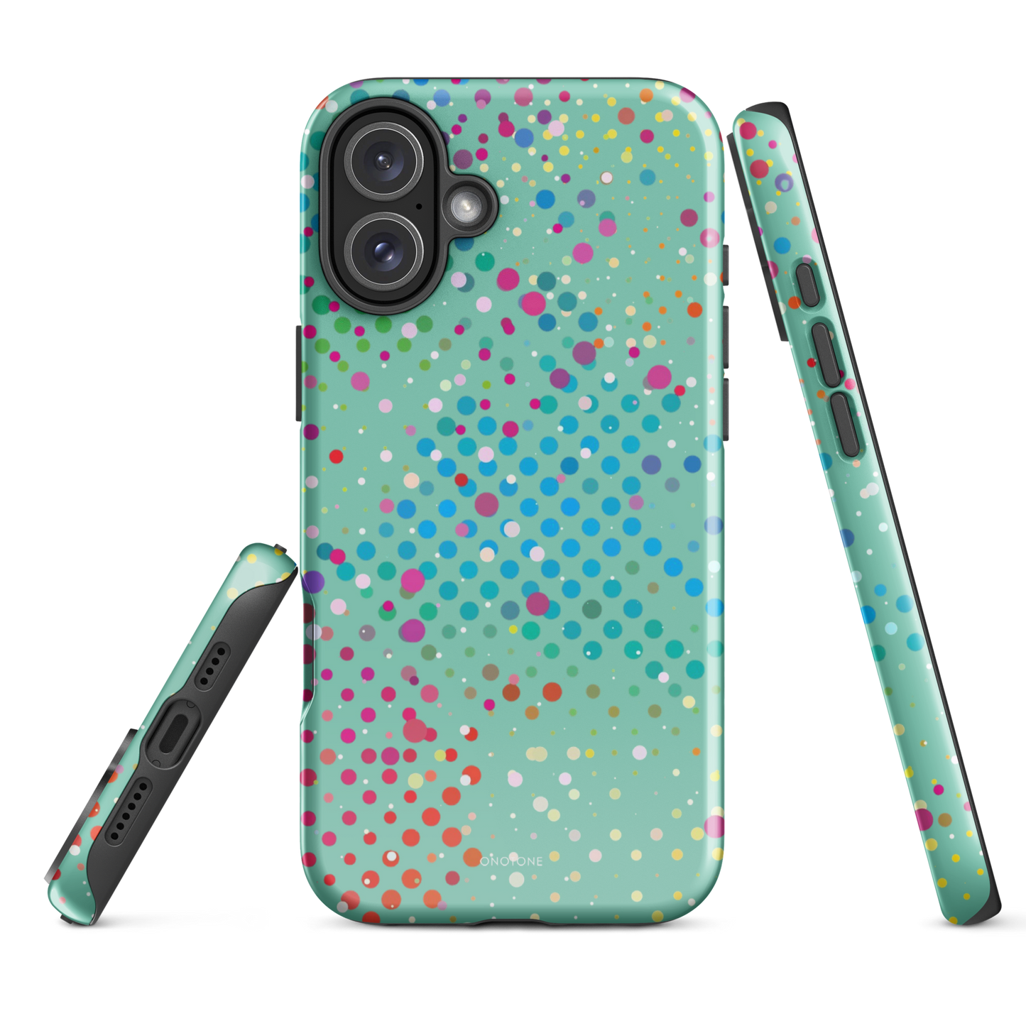 Middle Blue Green Polka Dot iPhone 16 Plus (MagSafe) Case